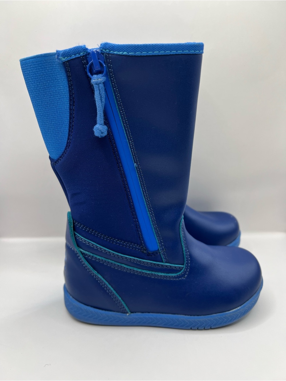 Billy Kids Blue Waterproof Zip sides  Rain Boots